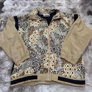 Sport Savvy Vtg Cheetah Print Wind Breaker Sz Med